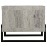 Dinard 47" Coffee Table - Grey Driftwood with Open Shelf & Black Metal Supports – view 5