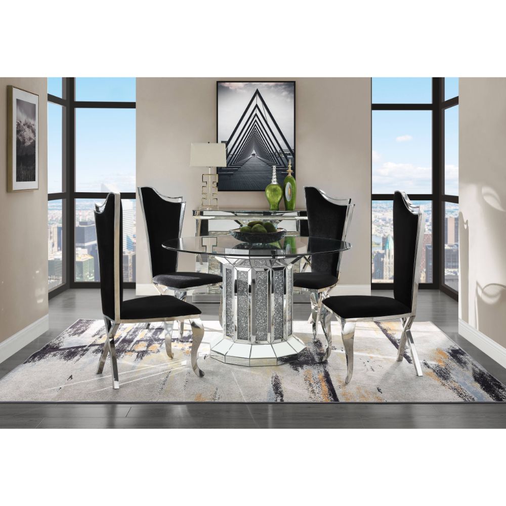 Noralie Round Glass Dining Table