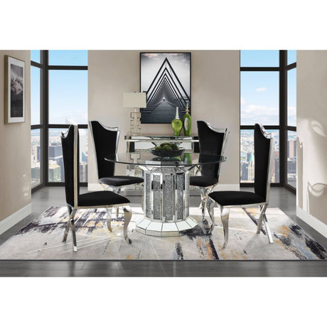 Noralie Round Glass Dining Table