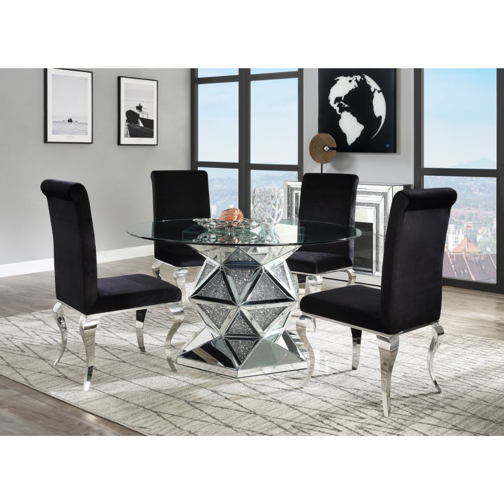 Noralie Round Glass Dining Table