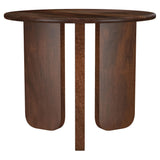 Dale Round Solid Mango Wood Coffee & End Tables - Mid-Century Angled Slab Legs in Brown – view 11