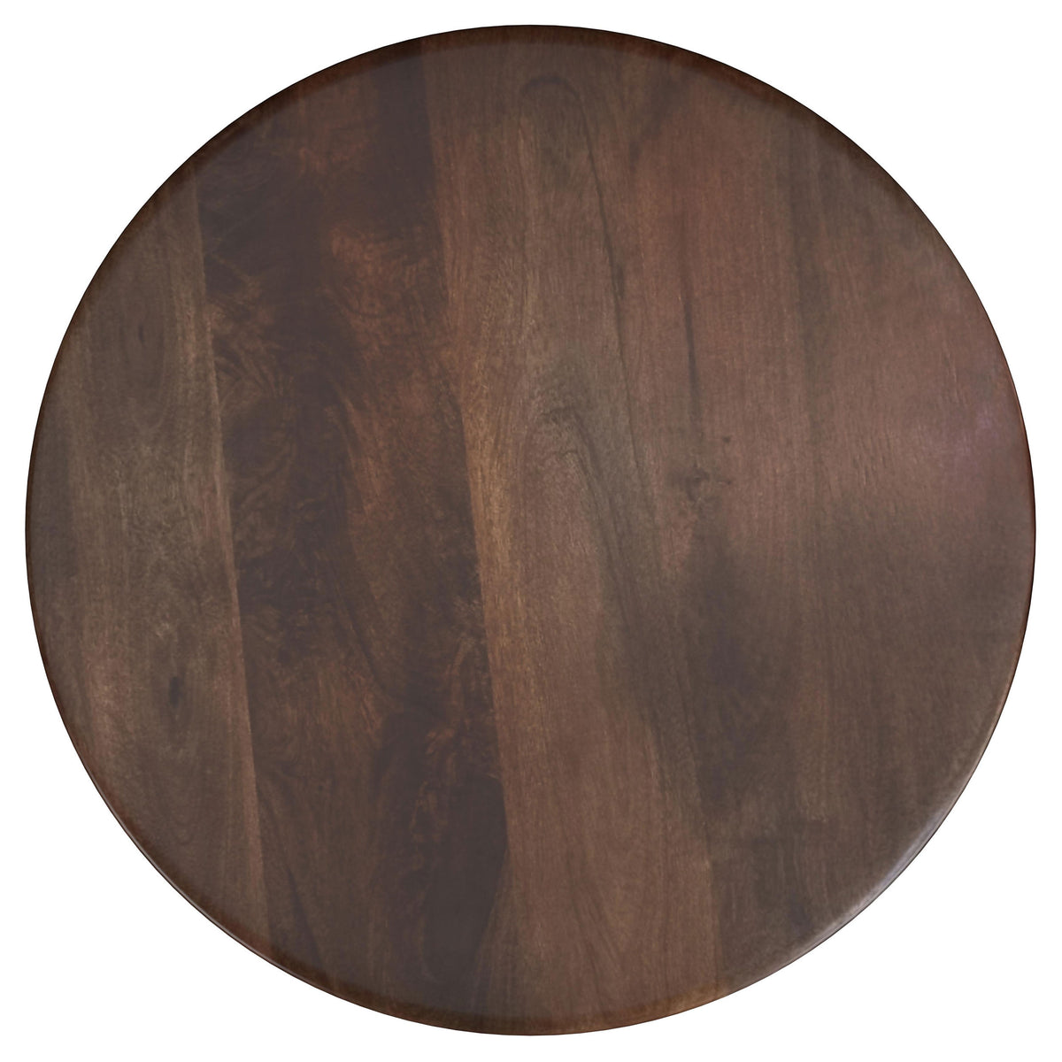 Dale Round Solid Mango Wood Coffee & End Tables - Mid-Century Angled Slab Legs in Brown – view 12