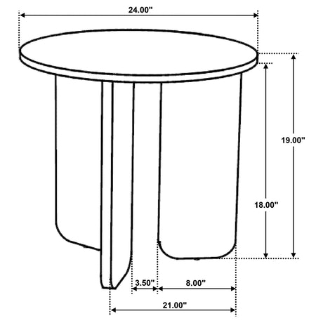 Dale Round Solid Mango Wood Coffee & End Tables - Mid-Century Angled Slab Legs in Brown – view 13