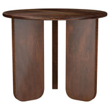 Dale Round Solid Mango Wood Coffee & End Tables - Mid-Century Angled Slab Legs in Brown – view 16