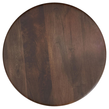 Dale Round Solid Mango Wood Coffee & End Tables - Mid-Century Angled Slab Legs in Brown – view 17