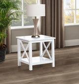 Skyview 44" Lift Top Coffee Table & End Table - X-Frame Farmhouse Design in White – view 2