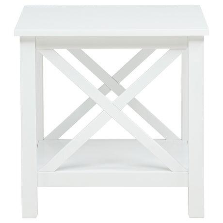 Skyview 44" Lift Top Coffee Table & End Table - X-Frame Farmhouse Design in White – view 18