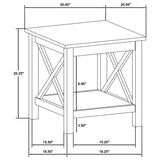 Skyview 44" Lift Top Coffee Table & End Table - X-Frame Farmhouse Design in White