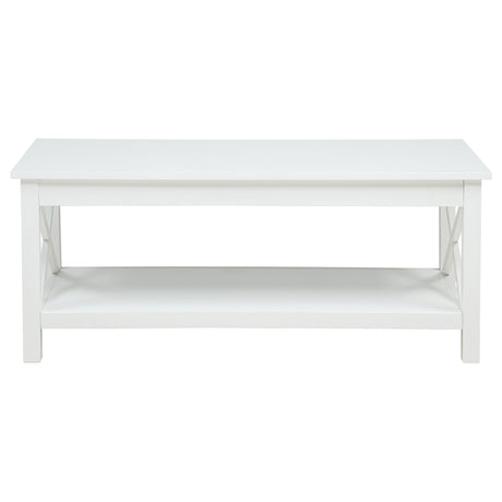 Skyview 44" Lift Top Coffee Table & End Table - X-Frame Farmhouse Design in White – view 10