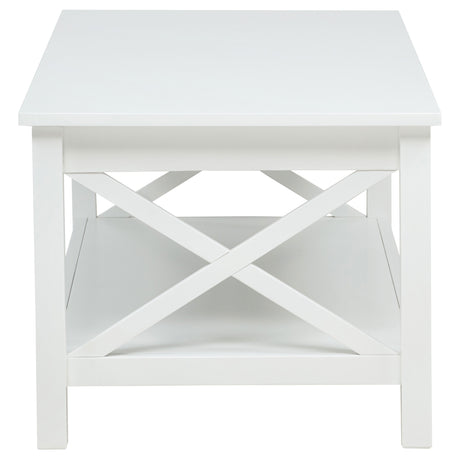 Skyview 44" Lift Top Coffee Table & End Table - X-Frame Farmhouse Design in White – view 11
