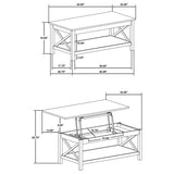 Skyview 44" Lift Top Coffee Table & End Table - X-Frame Farmhouse Design in White – view 14