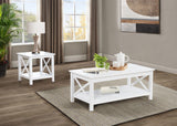 Skyview 44" Lift Top Coffee Table & End Table - X-Frame Farmhouse Design in White – view 15