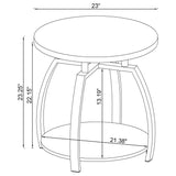 Dacre Round Two-Tier Coffee & End Table Sets - Dark Charcoal Top with Curved Black Nickel Legs – view 13