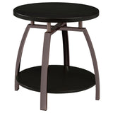 Dacre Round Two-Tier Coffee & End Table Sets - Dark Charcoal Top with Curved Black Nickel Legs – view 16