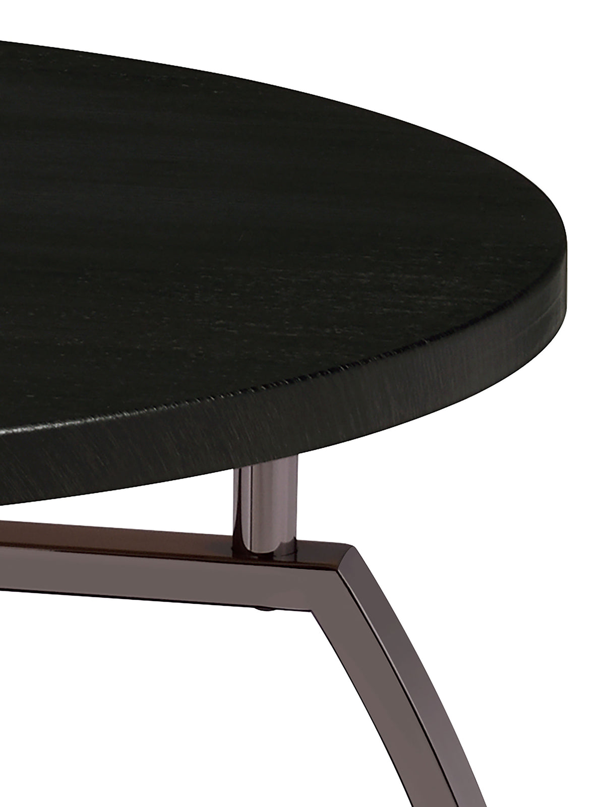 Dacre Round Two-Tier Coffee & End Table Sets - Dark Charcoal Top with Curved Black Nickel Legs – view 18