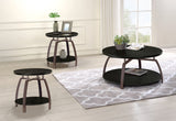 Dacre Round Two-Tier Coffee & End Table Sets - 3pcs- Coffee Table + 2 End Tables