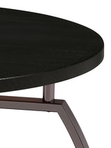 Dacre Round Two-Tier Coffee & End Table Sets - Dark Charcoal Top with Curved Black Nickel Legs – view 7
