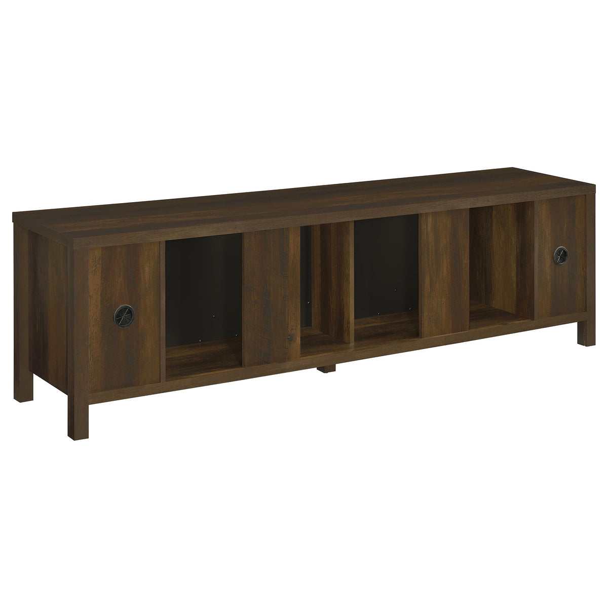 Carey 79" Fireplace TV Stand with Slatted Doors - Electric Flame Insert, Dark Pine Media Console – view 7