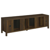 Carey 79" Fireplace TV Stand with Slatted Doors - Electric Flame Insert, Dark Pine Media Console – view 7