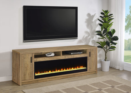 Eddy 79" Fireplace TV Stand - Flame Visualizer Media Console for TVs up to 85" in Mango – view 1
