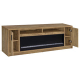Eddy 79" Fireplace TV Stand - Flame Visualizer Media Console for TVs up to 85" in Mango – view 3