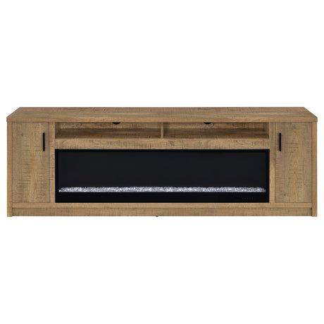 Eddy 79" Fireplace TV Stand - Flame Visualizer Media Console for TVs up to 85" in Mango – view 4