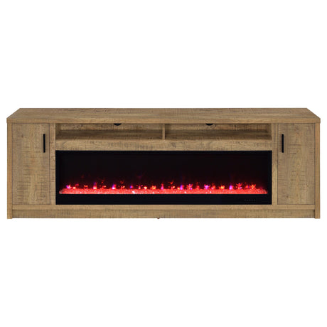 Eddy 79" Fireplace TV Stand - Flame Visualizer Media Console for TVs up to 85" in Mango – view 5