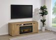 Fuller 60" Electric Fireplace TV Stand - Rustic Mango Media Console with Remote Flame & Adjustable Shelves – view 1