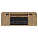 Fuller 60" Electric Fireplace TV Stand - Rustic Mango Media Console with Remote Flame & Adjustable Shelves – view 4
