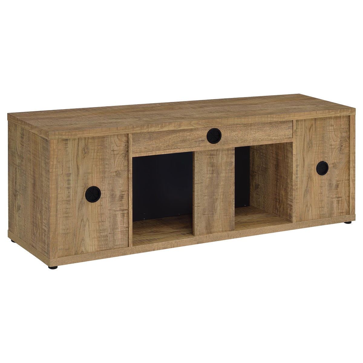Fuller 60" Electric Fireplace TV Stand - Rustic Mango Media Console with Remote Flame & Adjustable Shelves – view 7