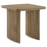 Adina Reeded Pedestal Coffee Table & End Table Sets - End Table Only