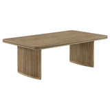 Adina Reeded Pedestal Coffee Table & End Table Sets - Coffee Table Only