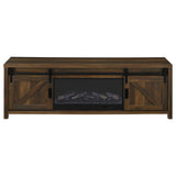 Enfield 71" Fireplace TV Stand - Barn Door Media Console with Ember Display for TVs up to 80" in Dark Pine – view 4