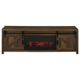 Enfield 71" Fireplace TV Stand - Barn Door Media Console with Ember Display for TVs up to 80" in Dark Pine – view 5