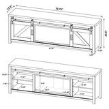Enfield 71" Fireplace TV Stand - Barn Door Media Console with Ember Display for TVs up to 80" in Dark Pine – view 15