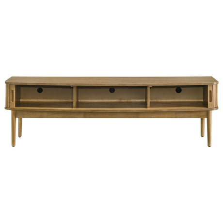 Croyden 71" Mid-Century TV Stand with Reeded Sliding Doors - Weathered Natural, Fits TVs up to 75" – view 4