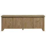 Adina 70" TV Stand with Reeded Sides & 4 Doors - Distressed Light Brown Ash Veneer, Arrives Assembled – view 3