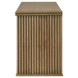 Adina 70" TV Stand with Reeded Sides & 4 Doors - Distressed Light Brown Ash Veneer, Arrives Assembled – view 6