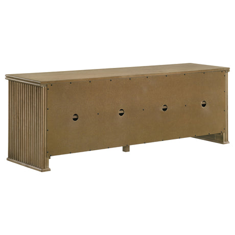 Adina 70" TV Stand with Reeded Sides & 4 Doors - Distressed Light Brown Ash Veneer, Arrives Assembled – view 7