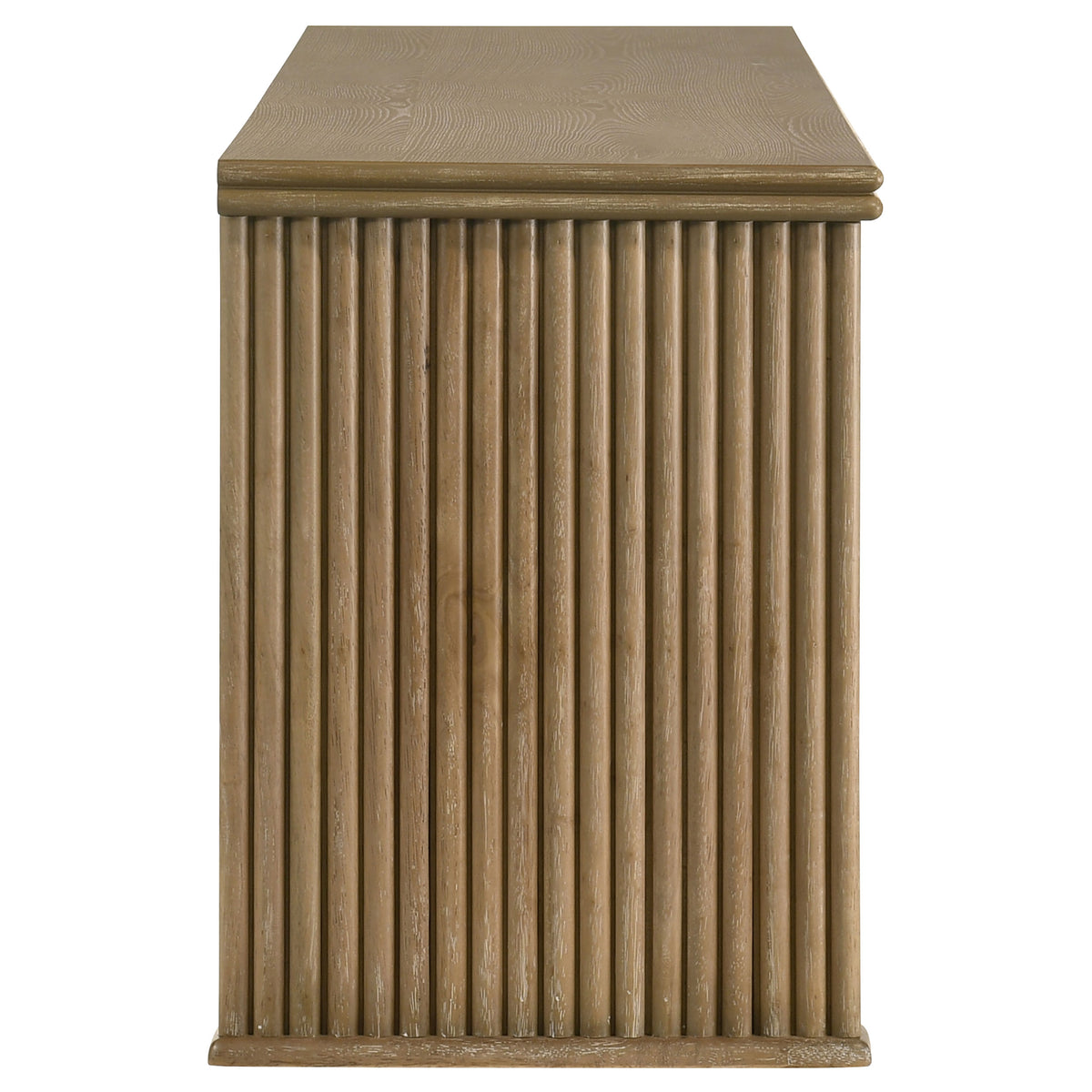 Adina 70" TV Stand with Reeded Sides & 4 Doors - Distressed Light Brown Ash Veneer, Arrives Assembled – view 10