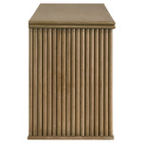 Adina 70" TV Stand with Reeded Sides & 4 Doors - Distressed Light Brown Ash Veneer, Arrives Assembled – view 10