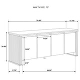 Adina 70" TV Stand with Reeded Sides & 4 Doors - Distressed Light Brown Ash Veneer, Arrives Assembled – view 13