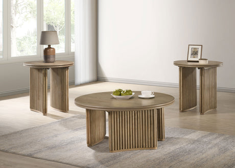 Adina Round Coffee & End Tables - 3pcs- Coffee Table + 2 End Tables