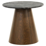 Franklin 36" Round Pedestal Coffee Table & End Table Sets - Grey and Dark Brown Ash – view 15