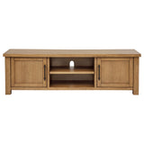 Beasley 71" TV Stand Media Console - Two-Door Cabinets & Open Shelves in Golden Oak – view 2