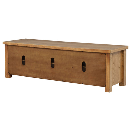 Beasley 71" TV Stand Media Console - Two-Door Cabinets & Open Shelves in Golden Oak – view 4