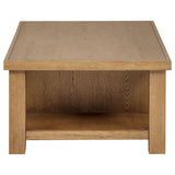 Beasley Coffee Table, Console & End Table - 2-Drawer Storage with Open Shelf in Golden Oak – view 6