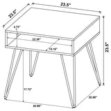 Fanning Lift-Top Coffee Table & End Table - Golden Oak with Black Hairpin Legs – view 12