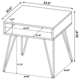 Fanning Lift-Top Coffee Table & End Table - Golden Oak with Black Hairpin Legs – view 19