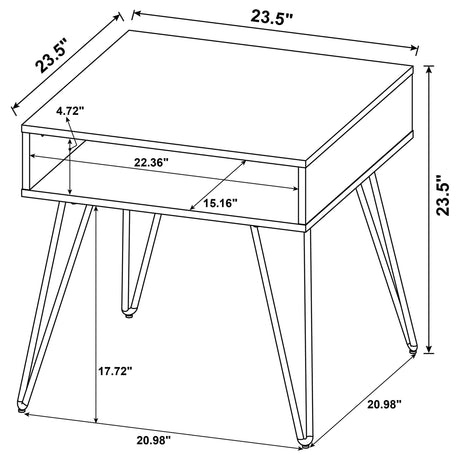 Fanning Lift-Top Coffee Table & End Table - Golden Oak with Black Hairpin Legs – view 19